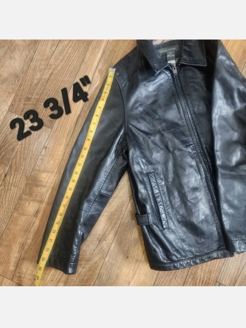 Vintage 90s Banana Republic Made in Korea Heavy Leather Jacket Black - Flawless